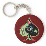 8 of Spades Keychains
