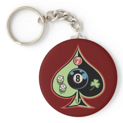 8 of Spades Keychains by vicevoices