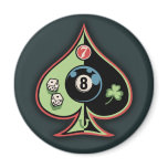 8 of Spades Fridge Magnets