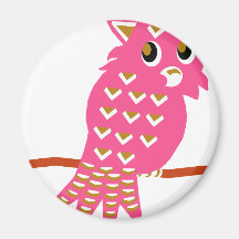 8-Pink Owl Magnets
