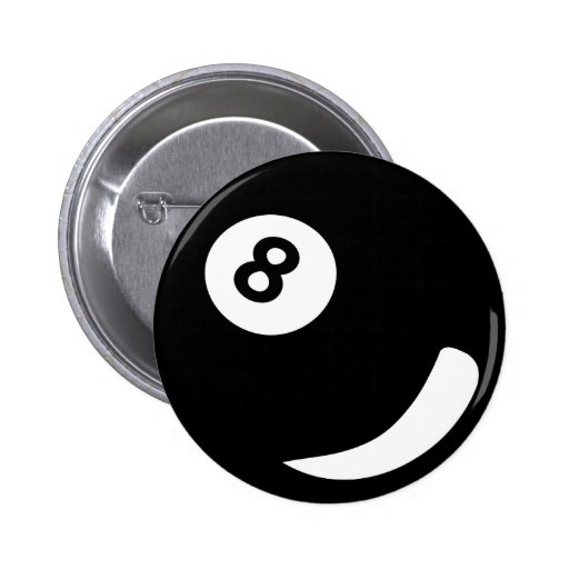 8 pool billiard ball black billiards pinback button Zazzle