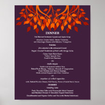 8 x 10 Dinner Table Menu for Framing Posters
