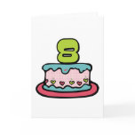 8 Year Old Birthday Cake Greeting Cards