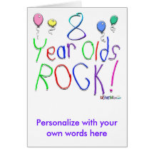 8 Year Olds Rock ! Card