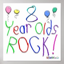 8 Year Olds Rock ! Posters