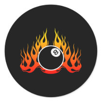 8Ball Black Round Sticker