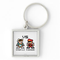 8bit Chun-Li VS M.Bison Key Chains