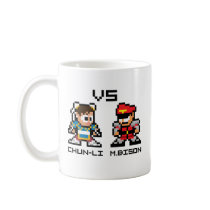 8bit Chun-Li VS M.Bison Coffee Mugs