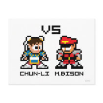 8bit Chun-Li VS M.Bison Post Card