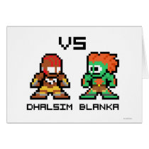 8bit Dhalsim VS Blanka Greeting Card