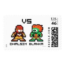 8bit Dhalsim VS Blanka Postage Stamps