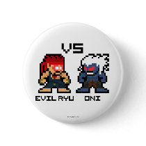 8bit Evil Ryu VS Oni Pinback Button
