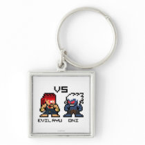 8bit Evil Ryu VS Oni Key Chain