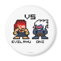 8bit Evil Ryu VS Oni Refrigerator Magnets