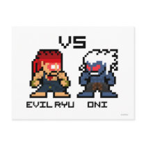 8bit Evil Ryu VS Oni Post Card