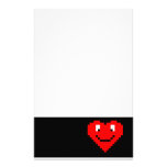 8bit Heart Face Customized Stationery