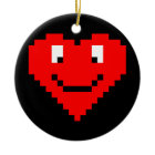 8bit Heart Face ornament