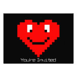 8bit Heart Face Personalized Invitations