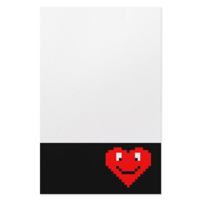 8bit Heart Face Customized Stationery by JKcoder