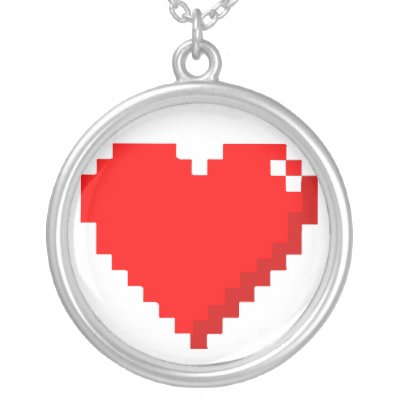 8bit Heart Necklace by nerdgasm