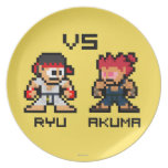 8bit Ryu VS Akuma Dinner Plate