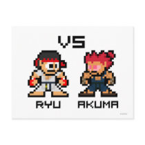 8bit Ryu VS Akuma Postcard