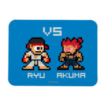 8bit Ryu VS Akuma Rectangle Magnet