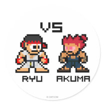 8bit Ryu VS Akuma Sticker
