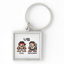 8bit Ryu VS Sakura Key Chains