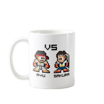 8bit Ryu VS Sakura Mugs