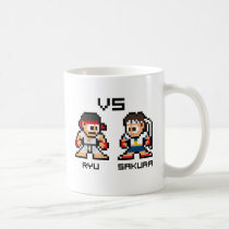8bit Ryu VS Sakura mugs