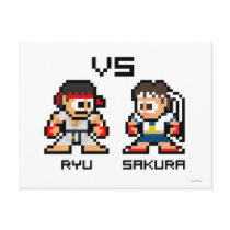 8bit Ryu VS Sakura Post Card