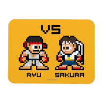 8bit Ryu VS Sakura Rectangular Magnet