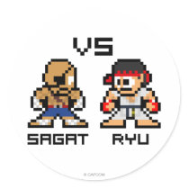 8bit Sagat VS Ryu Round Sticker