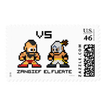 8bit Zangief VS El Fuerte Postage Stamps