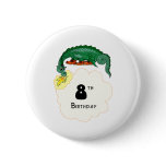 8th Birthday Dragon Pinback Button