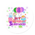 8th Birthday Sleepover stickers