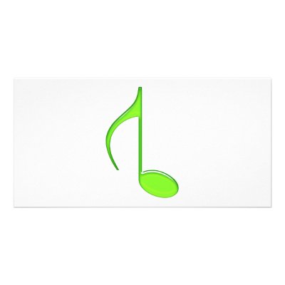 8th Music Note Flipped Lime green Size Grande 2010 Photo Card Template by