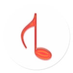 8th Note Reversed Plastic Red Large Sticker