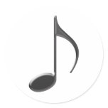 8th Note Round Sticker