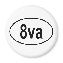 8va Musical Term European Oval magnets