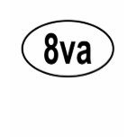 8va Musical Term European Oval t-shirts