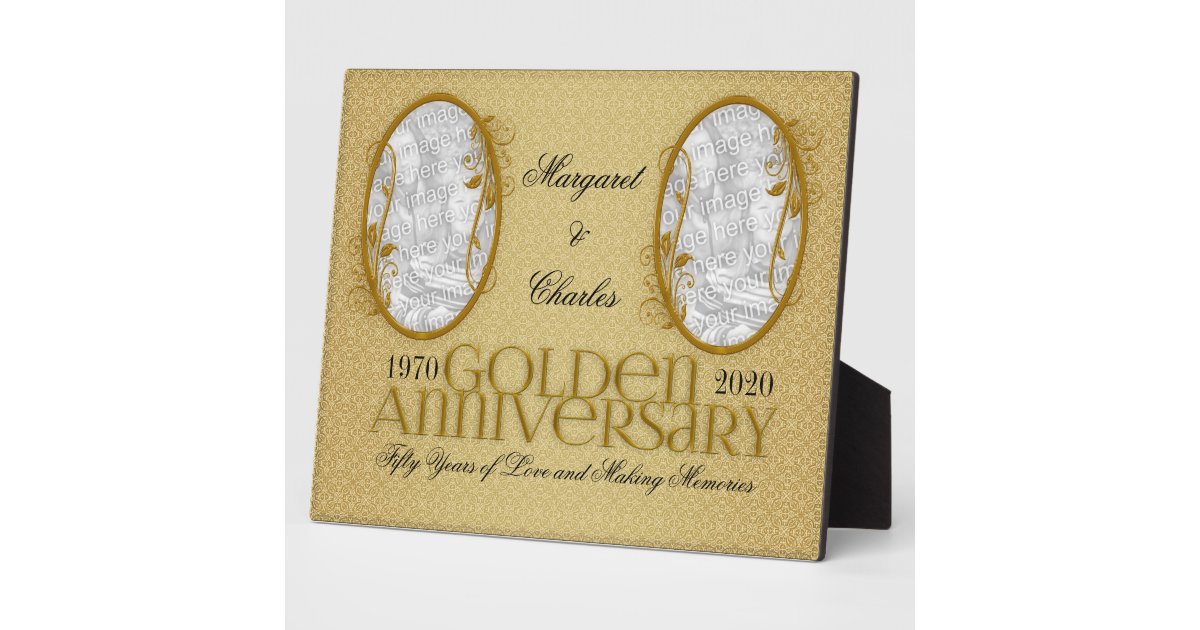 8x10 Golden 50th Wedding Anniversary Photo Frame Zazzle