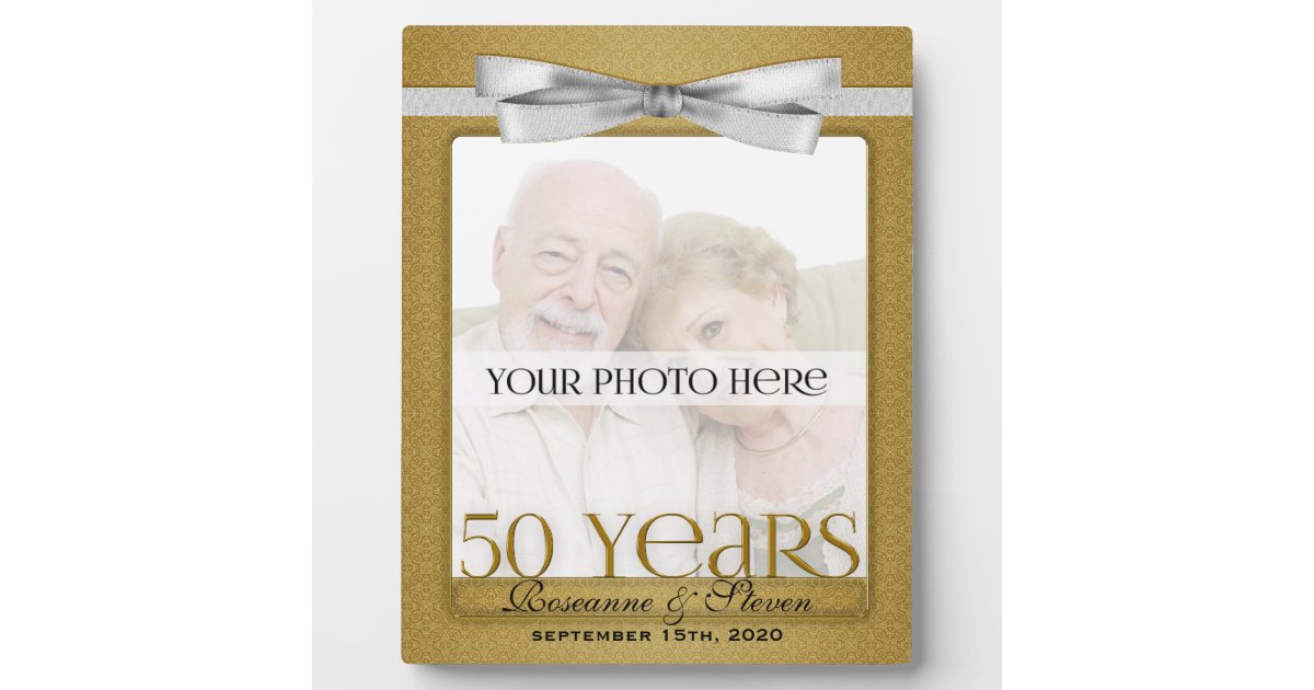 8x10 Golden 50th Wedding Anniversary Photo Frame Zazzle