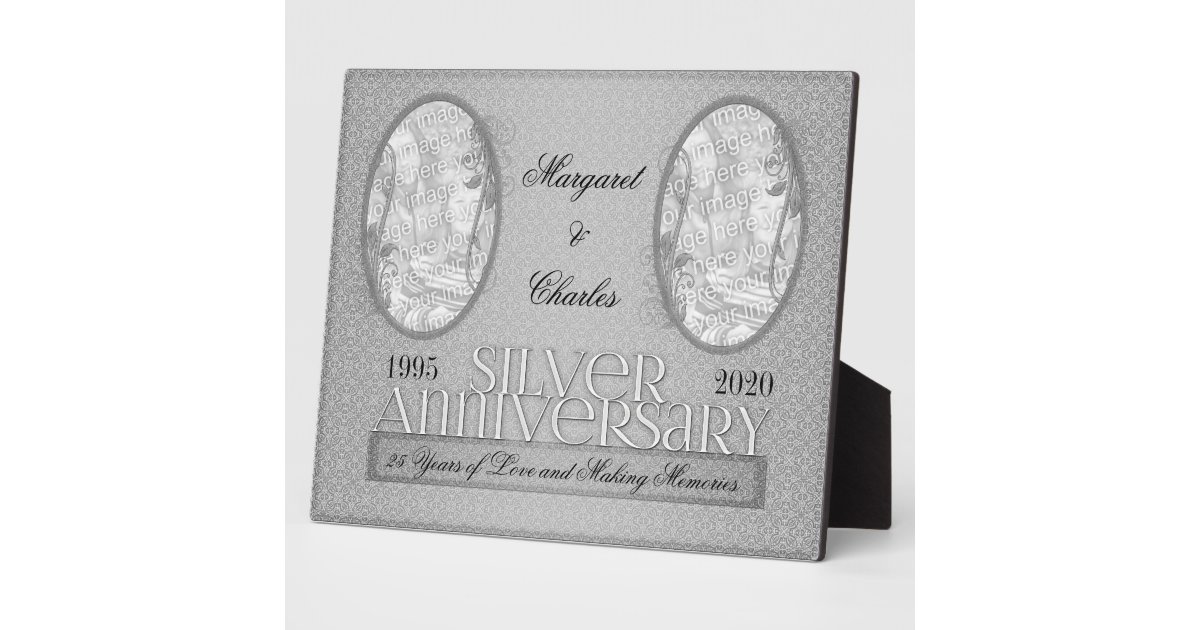 8x10 Silver 25th Wedding Anniversary Photo Frame Zazzle