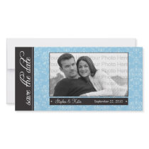 8x4" Baroque Blue Save the Date Announcement photo cards