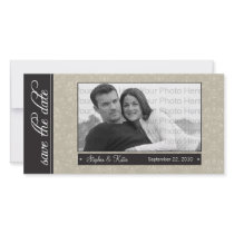 8x4" Tan Baroque Save the Date Photo Announcement photo cards