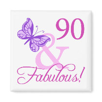 90 And Fabulous Birthday Gifts (Plum) Magnet
