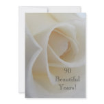 90 BeautifulYears Birthday Celebration/White Rose Custom Invitation