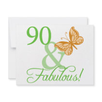 90 & Fabulous Birthday Gifts Custom Invitations